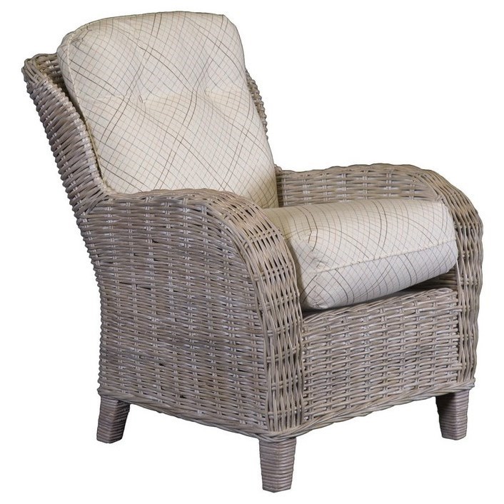 Capris Furniture Chairs and Ottomans OC753 Weathered Grey Wicker Accent Chair Esprit Decor Home Furnishings Exposed Wood Chairs